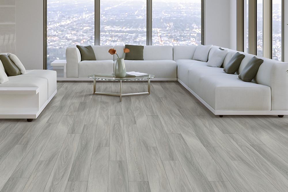 Living Room Gray Greige Luxury Vinyl Plank LVP -  Gary Denney Floor Covering & Carpet Warehouse in The Dalles, OR