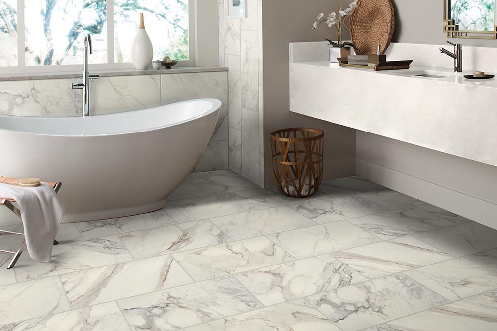 Bathroom Porcelain Marble Tile - Gary Denney Floor Covering & Carpet Warehouse in The Dalles, OR