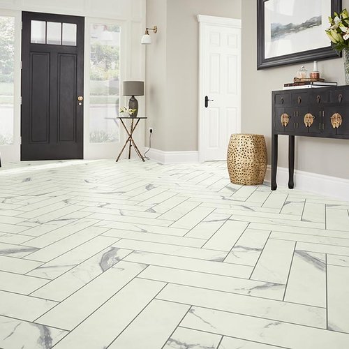 Entry Foyer Luxury Vinyl Tile Herringbone LVT -  Gary Denney Floor Covering & Carpet Warehouse in The Dalles, OR